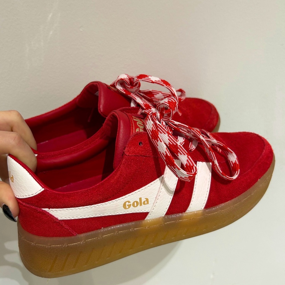 Gola Classic Red Sneakers with White Stripes